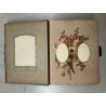 ANTICO ALBUM FOTOGRAFICO CARILLON PELLE OTTONE PAGINE DECORO FLOREALE LIBERTY