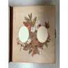 ANTICO ALBUM FOTOGRAFICO CARILLON PELLE OTTONE PAGINE DECORO FLOREALE LIBERTY