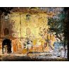 ANTICO PICCOLO QUADRO DIPINTO Gino Mazzoli PAESAGGIO BORGO CASALE MONFERRATO 900