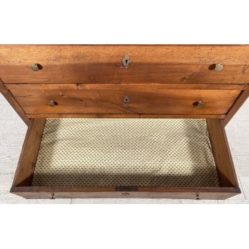 ANTICO COMO CASSETTONE 1800 CAPPUCCINO 4 CASSETTI LEGNO NOCE EPOCA 4 CASSETTI