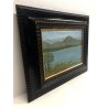 PICCOLO QUADRO Riccardo Donati ? PAESAGGO LACUSTRE LAGO GARDA CORNICE GUILLOCHE'