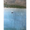 PICCOLO QUADRO Riccardo Donati ? PAESAGGO LACUSTRE LAGO GARDA CORNICE GUILLOCHE'