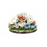 ANTICO OVALE PORCELLANA CAPODIMONTE DIPINTA MANO BOUQUET FLEURS FIORI ROSE '900