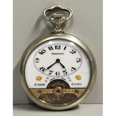 Hebdomas 8 jours ANTICO OROLOGIO TASCA cacciatore 900 OLD POCKET WATCH ø 50mm