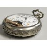 Hebdomas 8 jours ANTICO OROLOGIO TASCA cacciatore 900 OLD POCKET WATCH ø 50mm