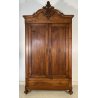 ANTICO GRANDE ARMADIO CIMASA 1800 LEGNO NOCE  2 ANTE GUARDAROBA OLD APPENDIABITI