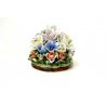 ANTICO OVALE PORCELLANA CAPODIMONTE DIPINTA MANO BOUQUET FLEURS FIORI ROSE '900