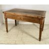 ANTICO TAVOLO PRANZO ALLUNGABILE A LIBRO RETTANGOLARE CASTAGNO ROVERE FINE 1800