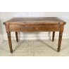ANTICO TAVOLO PRANZO ALLUNGABILE A LIBRO RETTANGOLARE CASTAGNO ROVERE FINE 1800