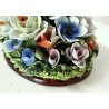 ANTICO OVALE PORCELLANA CAPODIMONTE DIPINTA MANO BOUQUET FLEURS FIORI ROSE '900