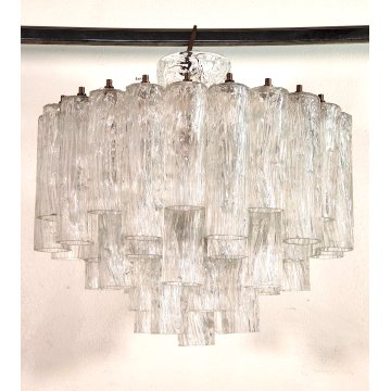 LAMPADARIO TRONCHI Toni Zuccheri VENINI 60 OLD ICE GLASS CHANDELIER Hanging Lamp