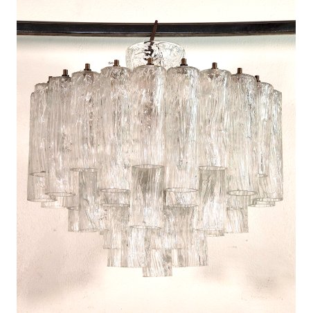 LAMPADARIO TRONCHI Toni Zuccheri VENINI 60 OLD ICE GLASS CHANDELIER Hanging Lamp