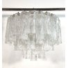 LAMPADARIO TRONCHI Toni Zuccheri VENINI 60 OLD ICE GLASS CHANDELIER Hanging Lamp