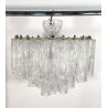 LAMPADARIO TRONCHI Toni Zuccheri VENINI 60 OLD ICE GLASS CHANDELIER Hanging Lamp