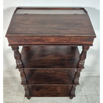ANTICA ETAGERE scrittoio LEGGIO legno noce COLONNE TORNITE Luigi XVI epoca '800