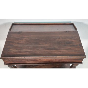 ANTICA ETAGERE scrittoio LEGGIO legno noce COLONNE TORNITE Luigi XVI epoca '800
