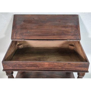 ANTICA ETAGERE scrittoio LEGGIO legno noce COLONNE TORNITE Luigi XVI epoca '800
