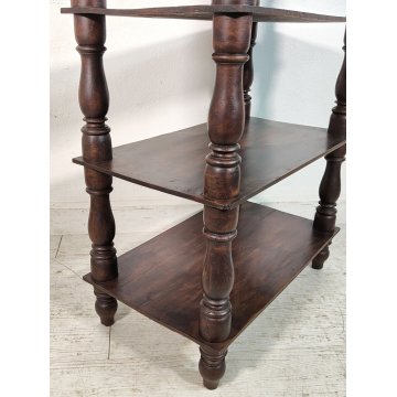ANTICA ETAGERE scrittoio LEGGIO legno noce COLONNE TORNITE Luigi XVI epoca '800