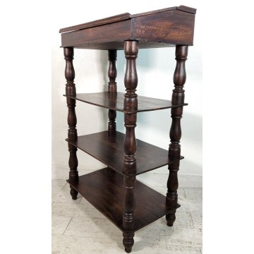 ANTICA ETAGERE scrittoio LEGGIO legno noce COLONNE TORNITE Luigi XVI epoca '800