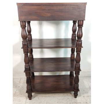 ANTICA ETAGERE scrittoio LEGGIO legno noce COLONNE TORNITE Luigi XVI epoca '800