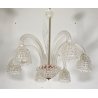 RARISSIMO LAMPADARIO ERCOLE BAROVIER TOSO ANNI 40 VETRO BUGNATO MURANO ROSTRATO