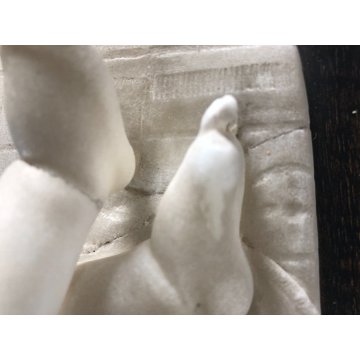 ANTICA SCULTURA MARMO BIANCO CARRARA BIMBO DORMIENTE SONNO BAMBINO ADDORMENTATO