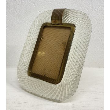 VINTAGE PORTA FOTO VETRO OTTONE ATTR. PAOLO VENINI ANNI 40 DESIGN FOTOGRAFIE OLD