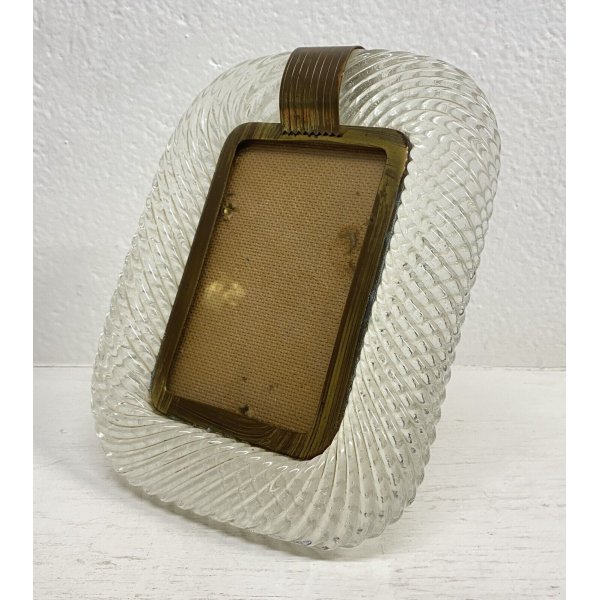 VINTAGE PORTA FOTO VETRO OTTONE ATTR. PAOLO VENINI ANNI 40 DESIGN FOTOGRAFIE OLD