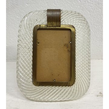 VINTAGE PORTA FOTO VETRO OTTONE ATTR. PAOLO VENINI ANNI 40 DESIGN FOTOGRAFIE OLD