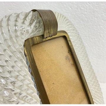 VINTAGE PORTA FOTO VETRO OTTONE ATTR. PAOLO VENINI ANNI 40 DESIGN FOTOGRAFIE OLD