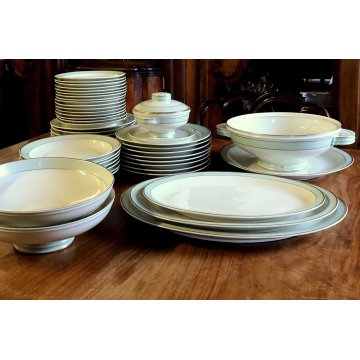 SERVIZIO PIATTI VINTAGE 47 pz CERAMICA Verbano Laveno VERDE PROFILO ORO '30/'40