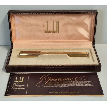 DUNHILL Gemline LACCA BORDEAUX penna sfera DORATA VINTAGE BALLPOINT PEN BOX