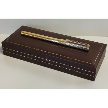 DUNHILL Gemline LACCA BORDEAUX penna sfera DORATA VINTAGE BALLPOINT PEN BOX