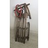 ANTICA SLITTA LEGNO FAGGIO STERZANTE freni neve EPOCA SLITTINO VOLANTE DISCESA