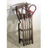 ANTICA SLITTA LEGNO FAGGIO STERZANTE freni neve EPOCA SLITTINO VOLANTE DISCESA