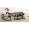 ANTICA SLITTA LEGNO FAGGIO STERZANTE freni neve EPOCA SLITTINO VOLANTE DISCESA