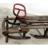 ANTICA SLITTA LEGNO FAGGIO STERZANTE freni neve EPOCA SLITTINO VOLANTE DISCESA