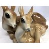 ANTICA GRANDE SCULTURA BAMBI CERBIATTI BAMBY CERAMICA Ugo Zaccagnini CERVO OLD