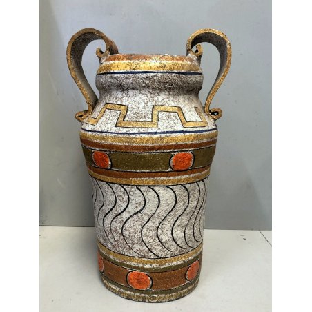 GRANDE VASO VINTAGE CERAMICA DECORO ASTRATTO MANIFATTURA Mamma Ro LUCCA TOSCANA