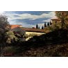 ANTICO QUADRO DIPINTO PAESAGGIO CAMPAGNA CASALI TOSCANA FIRMATO MACCHIAIOLO '900