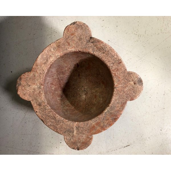 ANTICO GRANDE MORTAIO DA FARMACIA MARMO ROSSO VERONA STONE BOWL ø 38 cm  XIXsec