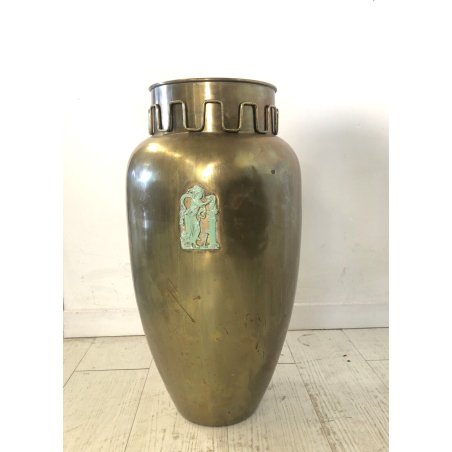 PORTAOMBRELLI RAME DESIGN ATTR. Gio Ponti DECORO FIGURE NEOCLASSICHE 50s