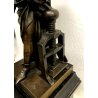 ANTICA SCULTURA BRONZO STATUA J. Gutenberg 40 cm/h  P. J. David BASAMENTO MARMO