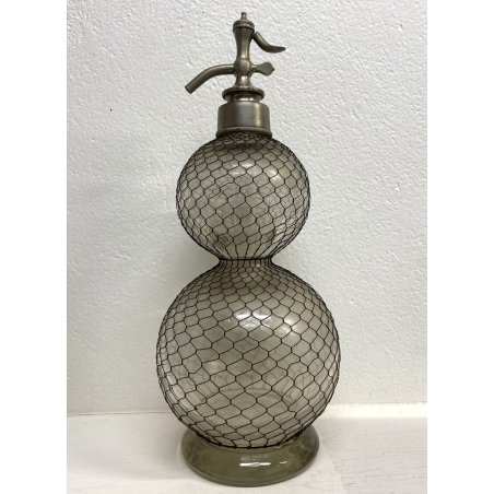 FANTASTICA GRANDE ANTICA BOTTIGLIA SELTZ retata SIFONE CLESSIDRA rarissima BAR