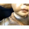 ANTICA SCULTURA GESSO MEZZOBUSTO BIMBA OLANDESINA STATUA ART DECO FIRMATA '900