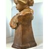 ANTICA SCULTURA GESSO MEZZOBUSTO BIMBA OLANDESINA STATUA ART DECO FIRMATA '900