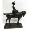 ANTICO BRONZO CAVALLO CON DAMA SCULTURA PAOLO TROUBETZKOY FIRMATA 1900 EPOCA OLD