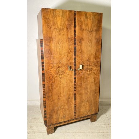 ARMADIO ART DECO ANNI 30/40 LEGNO NOCE RADICA BIGLIA MOBILI CANTU DISPENSA EPOCA