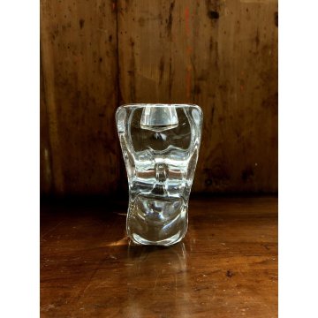 PORTACANDELE VINTAGE CRISTALLO DESIGN Daum France DUE LUMI  12,5 cm/h ANNI 60/70
