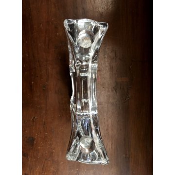 PORTACANDELE VINTAGE CRISTALLO DESIGN Daum France DUE LUMI  12,5 cm/h ANNI 60/70